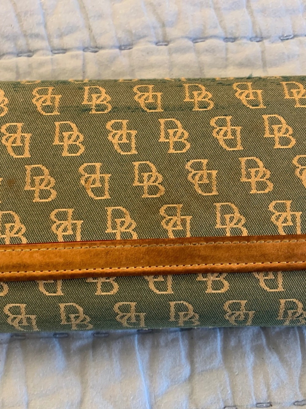 Vintage Dooney & Bourke Trifold Canvas Leather Clutch Wallet - SIGNIFICANT WEAR